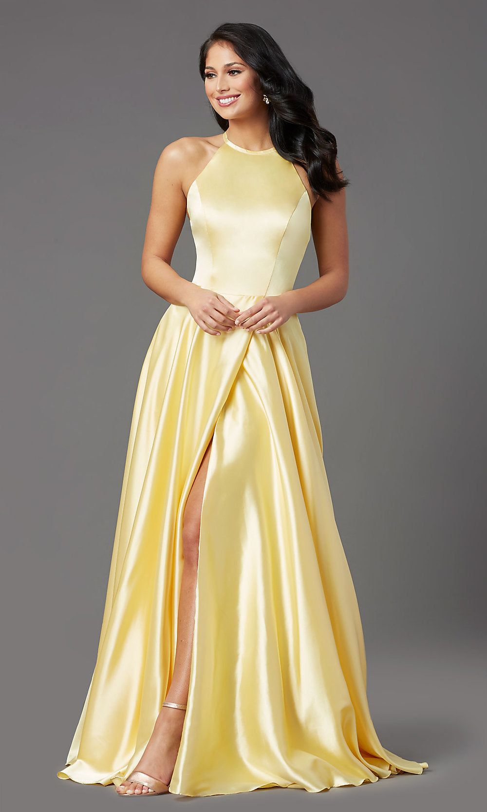 High-Neck Long Red Prom Dress with Corset Back sold by PromGirl product image thumbnail 4