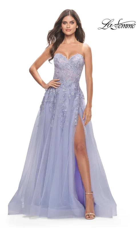 La Femme Strapless Sweetheart Long Prom Dress31363 sold by PromGirl