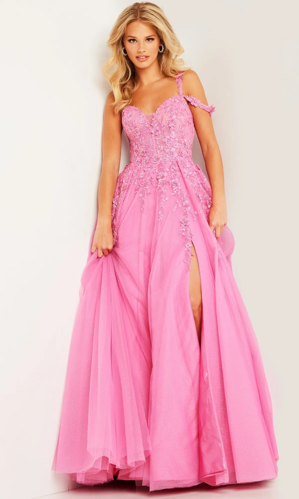 JVN by Jovani Long Tulle Prom Ball Gown JVN25826 sold by PromGirl product image thumbnail 4