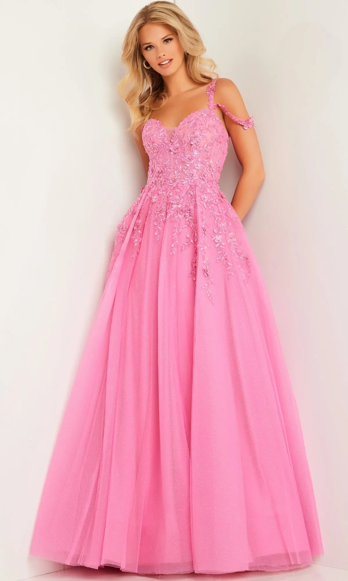 JVN by Jovani Long Tulle Prom Ball Gown JVN25826 sold by PromGirl product image thumbnail 3