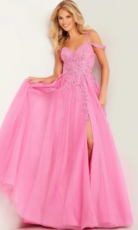 JVN by Jovani Long Tulle Prom Ball Gown JVN25826 sold by PromGirl