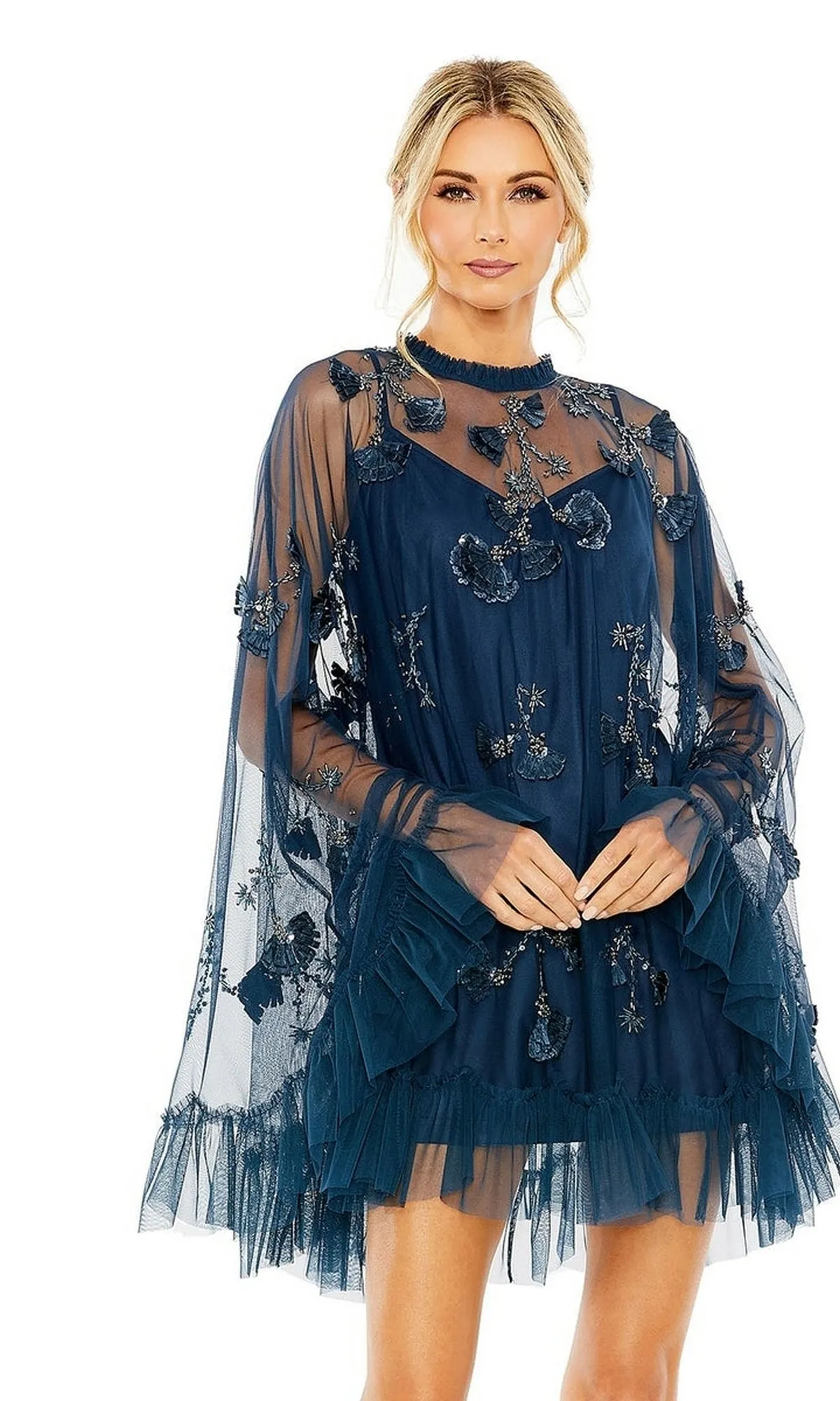 Long Sleeve Short Hoco Dress: Mac Duggal 9257 sold by PromGirl product image thumbnail 3