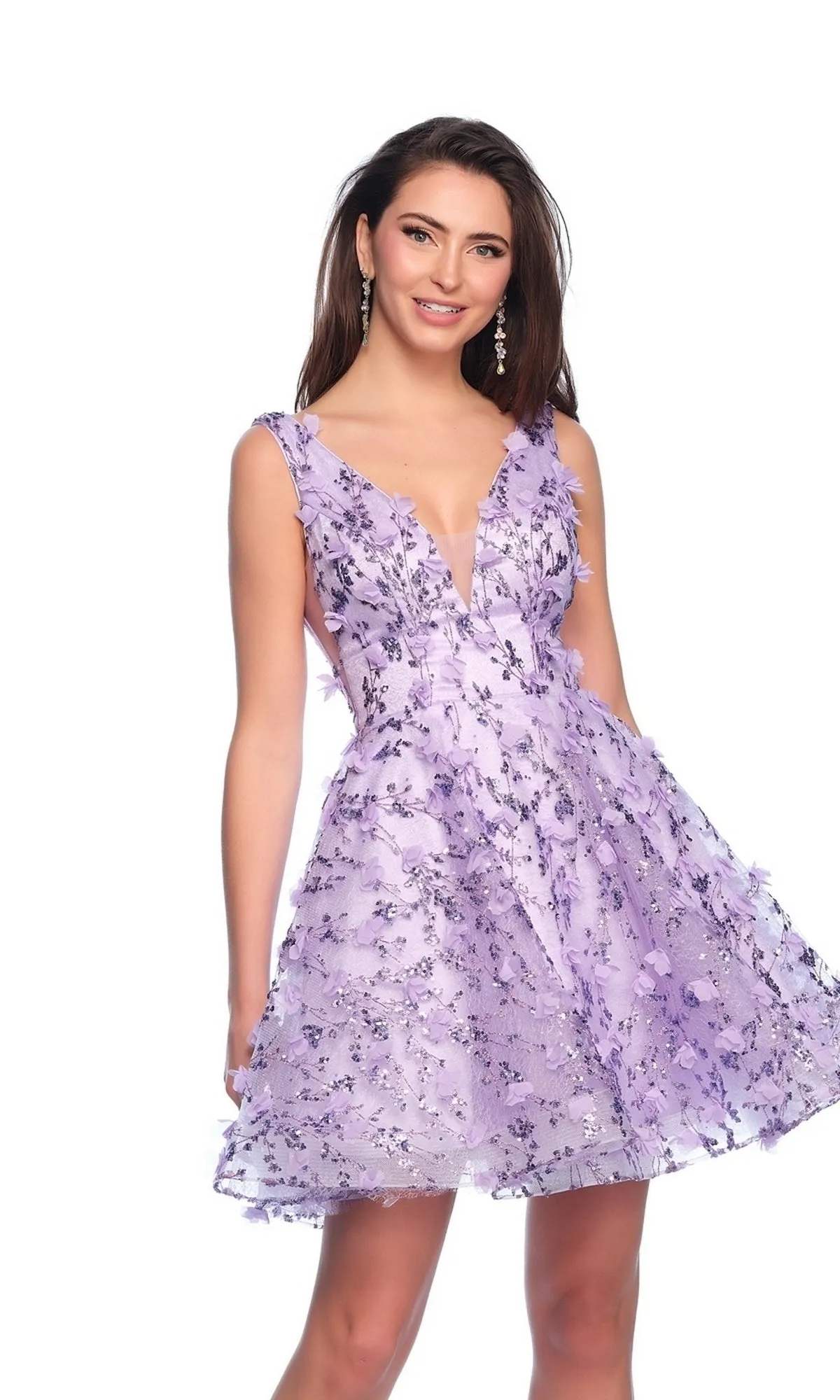 Dave and Johnny Short Purple Hoco Dress 11765 sold by PromGirl