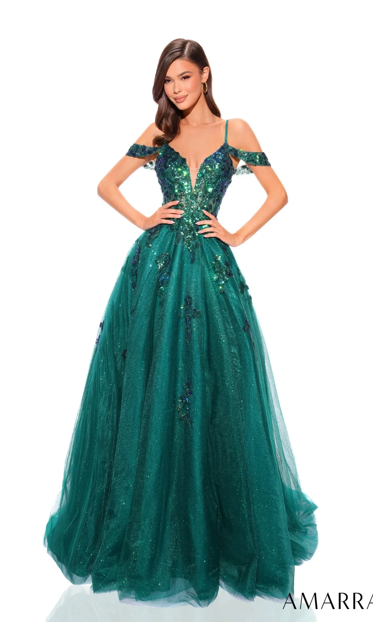 Amarra Embellished Long Prom Ball Gown 88875 sold by PromGirl product image thumbnail 4