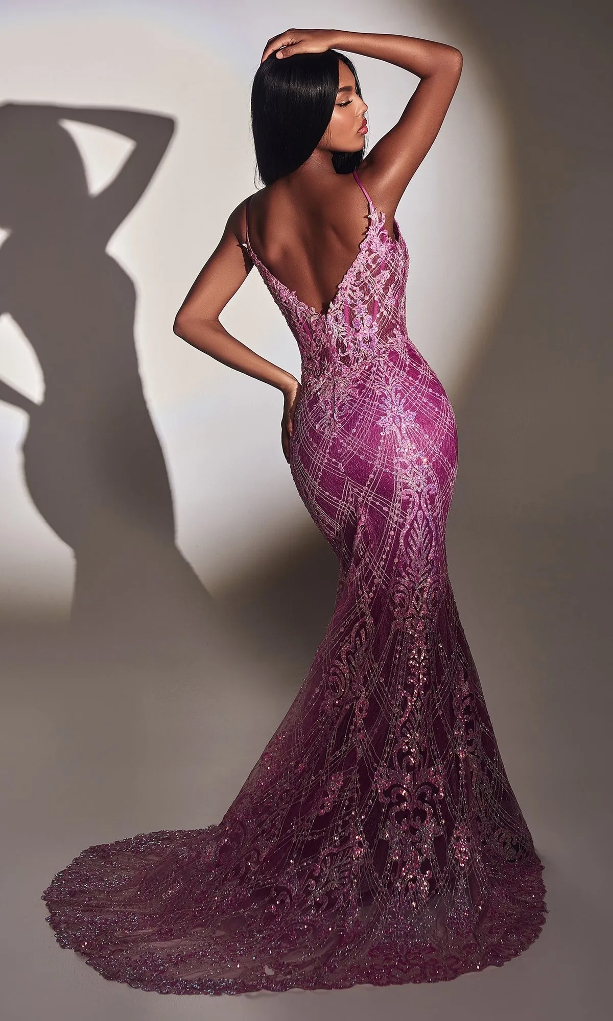 Amethyst Long Sequin Mermaid Prom Dress CC2168 sold by PromGirl product image thumbnail 2