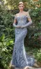 Off-Shoulder Glitter Formal Dress with Gloves CLA1163 sold by PromGirl