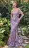 Off-Shoulder Glitter Formal Dress with Gloves CLA1163 sold by PromGirl