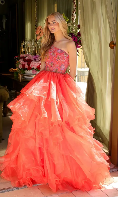 One-Shoulder Prom Ball Gown 28575 by Ava Presley sold by PromGirl