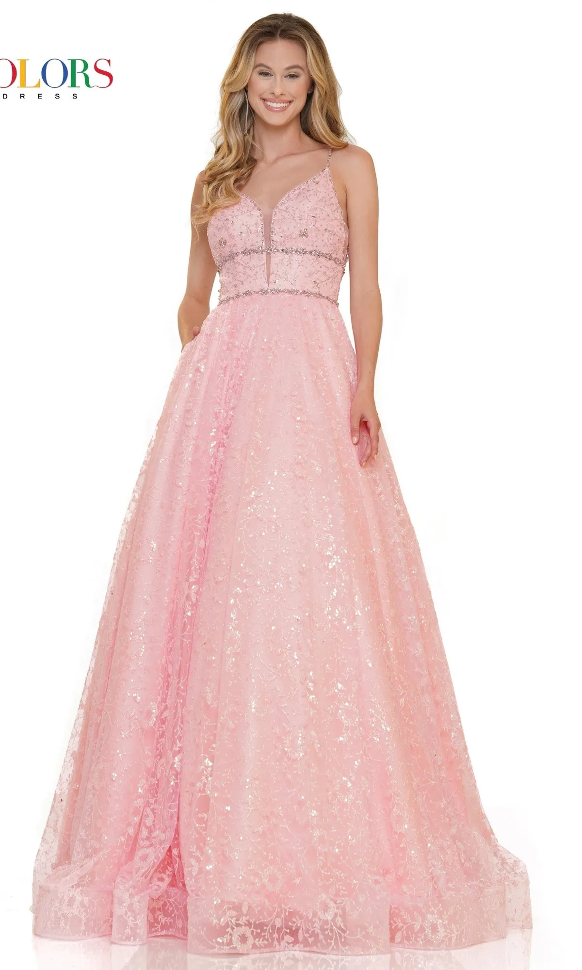 Long Glitter Princess Prom Ball Gown 2288 sold by PromGirl product image thumbnail 4