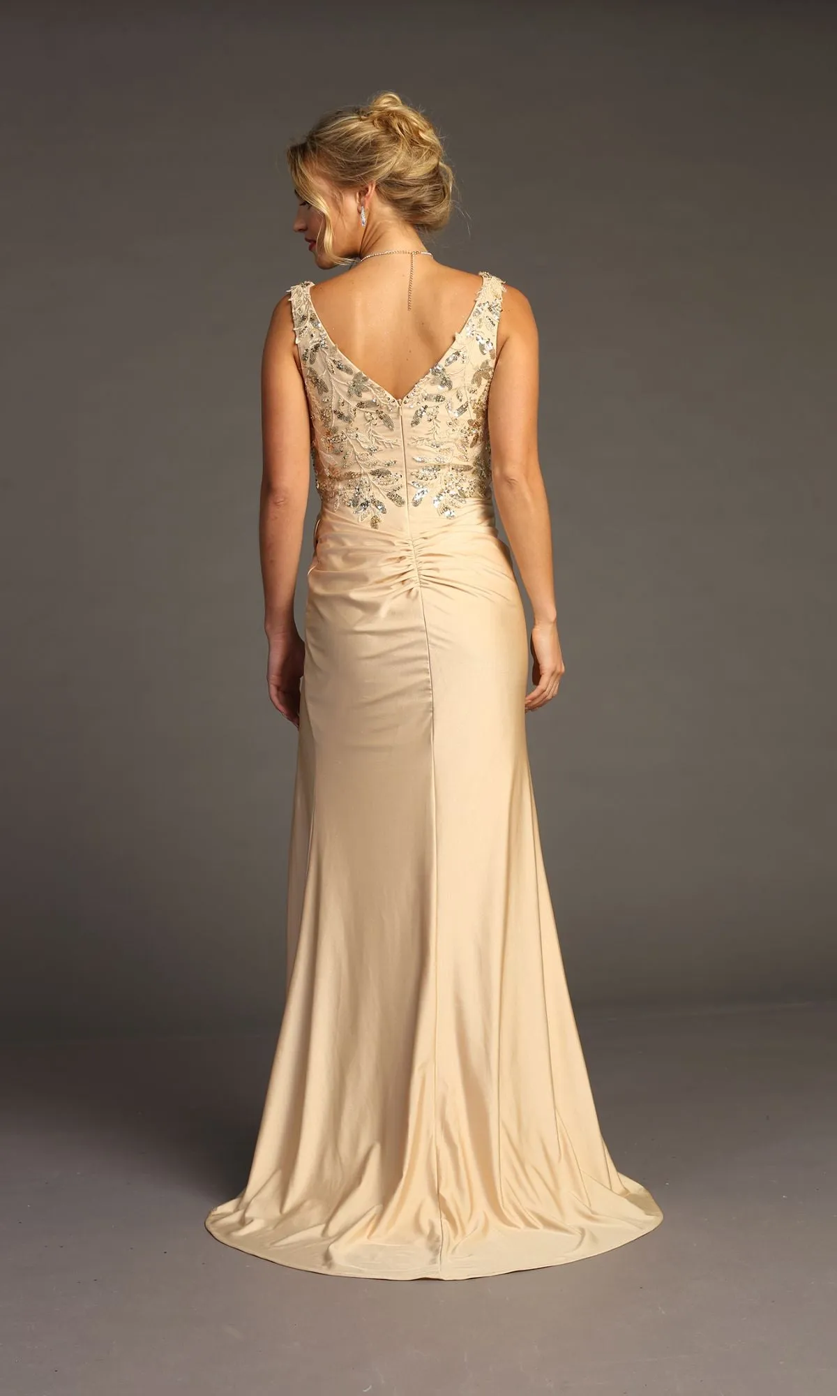 Sequin-Bodice Long Prom Dress: Chicas YG5032 sold by PromGirl product image thumbnail 5
