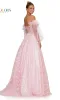 3D Butterfly Formal Ball Gown 3226 with Sleeves sold by PromGirl