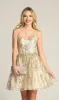 Lace-Up Glitter-Print Short Homecoming Dress C317 sold by PromGirl