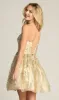 Lace-Up Glitter-Print Short Homecoming Dress C317 sold by PromGirl