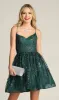 Lace-Up Glitter-Print Short Homecoming Dress C317 sold by PromGirl