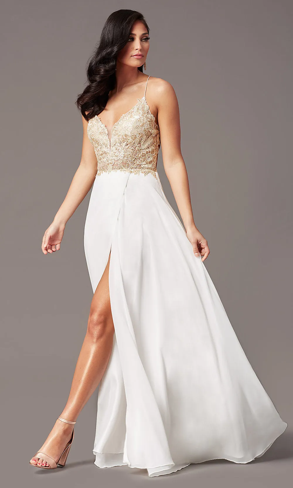 Corset Long Chiffon PromGirl Prom Dress sold by PromGirl