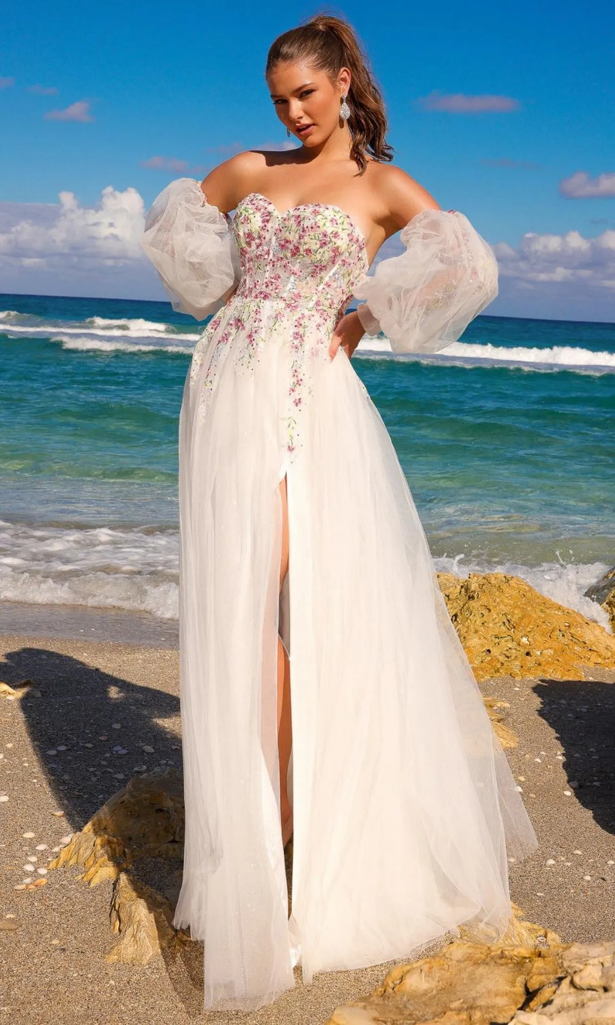 Long Sleeve Strapless Long Prom Dress SU070 sold by PromGirl product image thumbnail 3