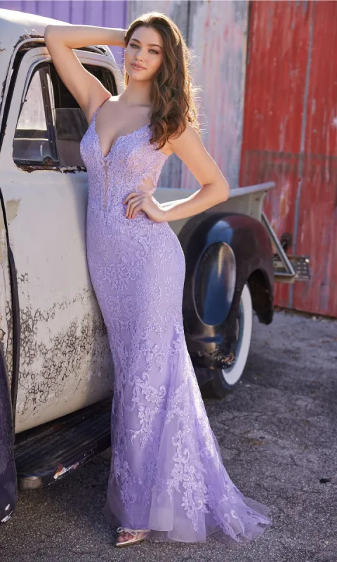 Embroidered Long Prom Dress by Ellie Wilde EW35115 made by PromGirl