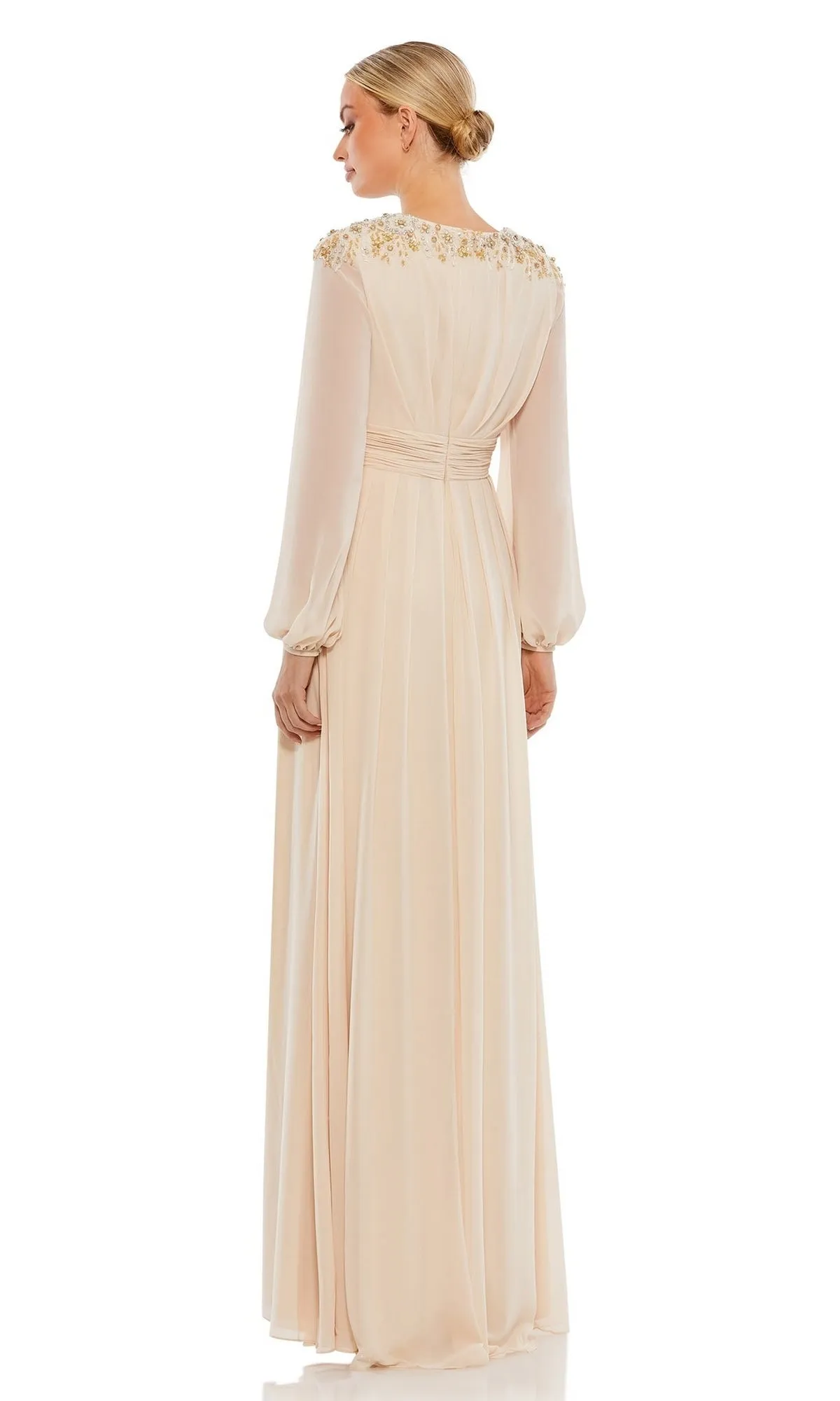 Long Sleeve Chiffon Formal Dress: Mac Duggal 55694 sold by PromGirl product image thumbnail 5