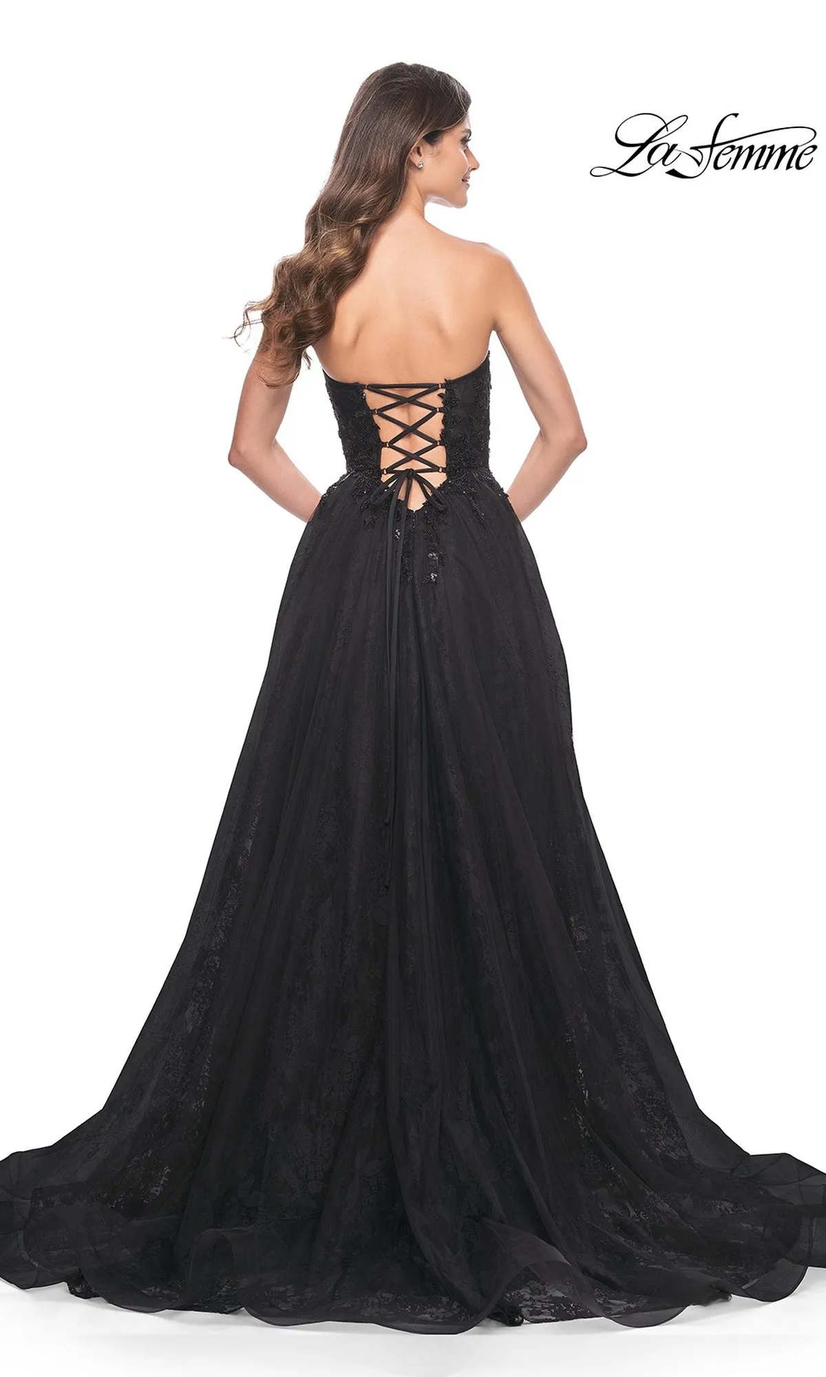 La Femme Strapless Long Prom Ball Gown 31954 sold by PromGirl product image thumbnail 2
