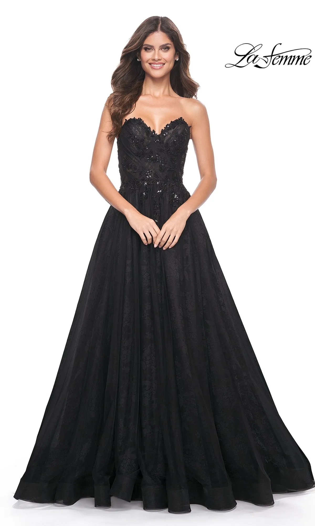 La Femme Strapless Long Prom Ball Gown 31954 sold by PromGirl product image thumbnail 5