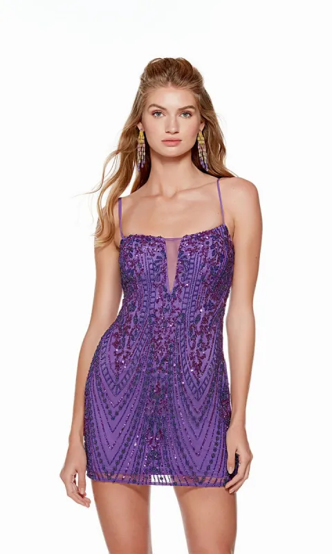 Hand-Beaded Short Homecoming Party Dress 4671 sold by PromGirl