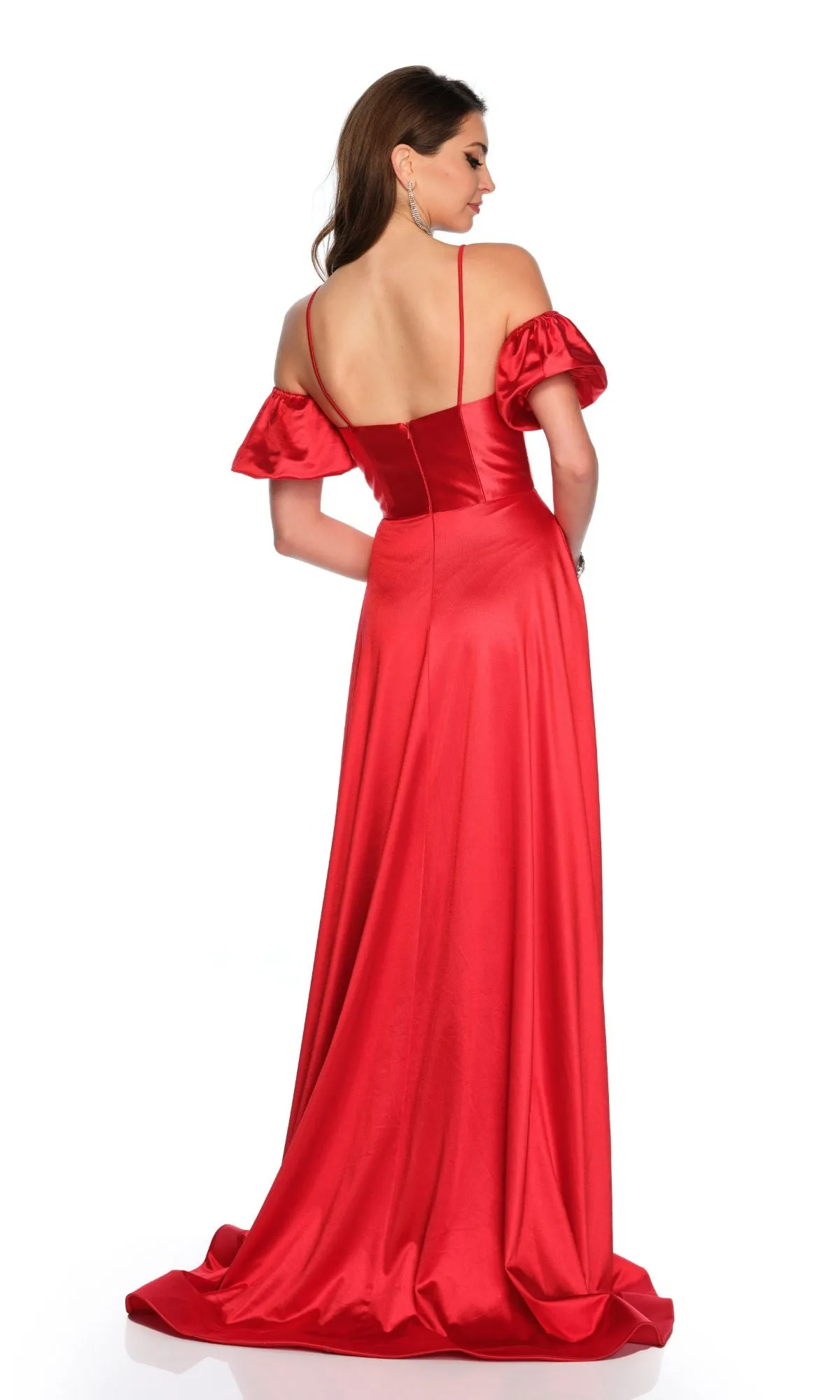 Dave and Johnny Sleeved Long Red Prom Dress 11228 sold by PromGirl product image thumbnail 2