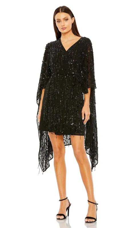 Mac Duggal Short Beaded Wedding-Guest Dress 94044 sold by PromGirl