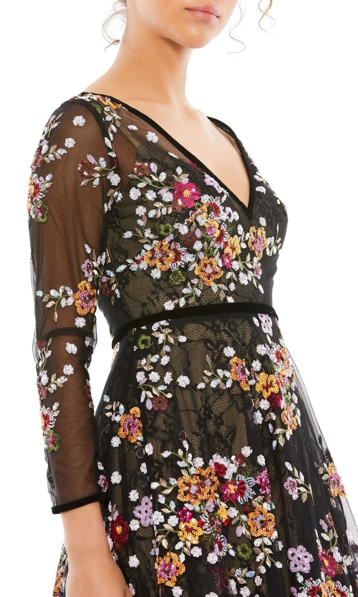 Print Midi Wedding-Guest Dress: Mac Duggal 67499 sold by PromGirl product image thumbnail 3