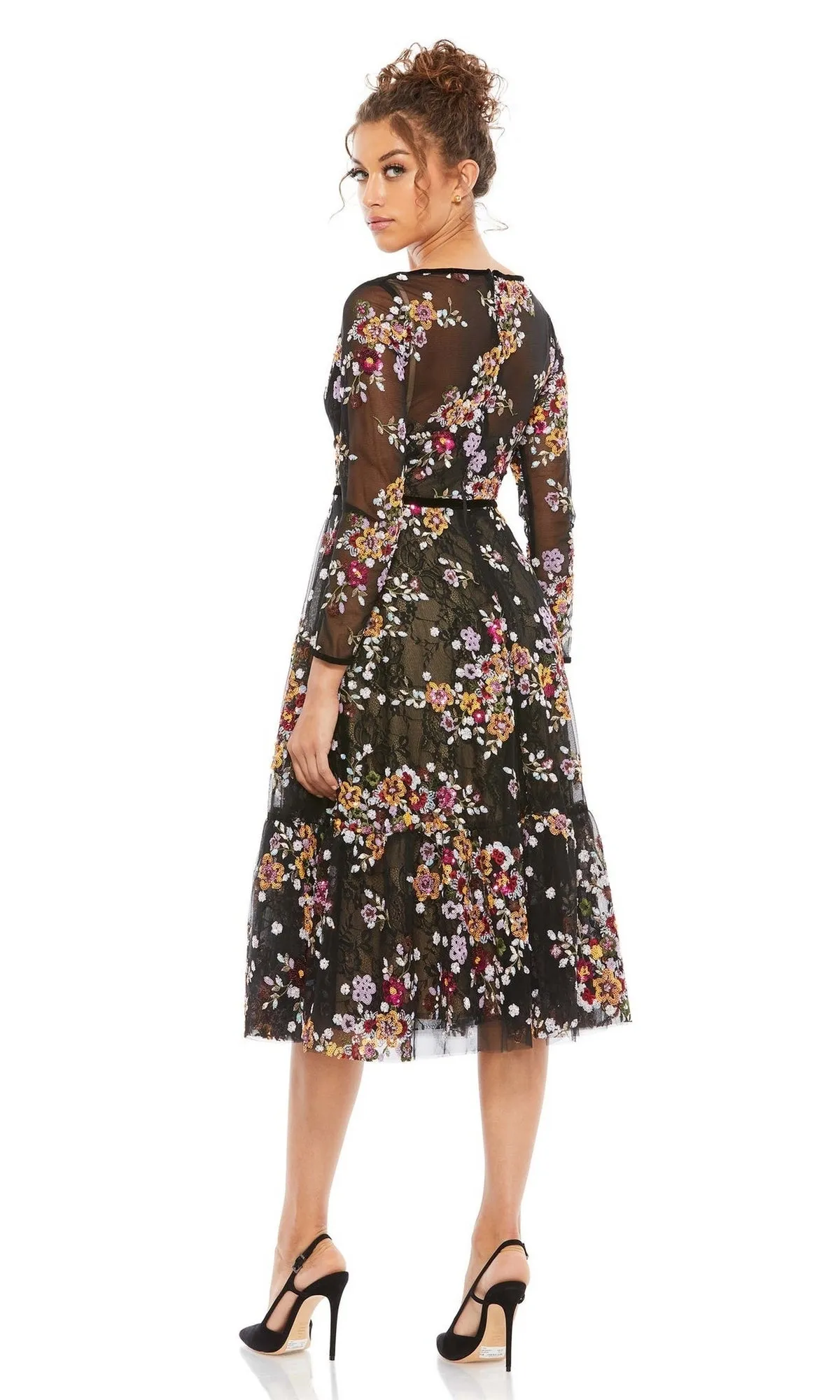 Print Midi Wedding-Guest Dress: Mac Duggal 67499 sold by PromGirl product image thumbnail 2