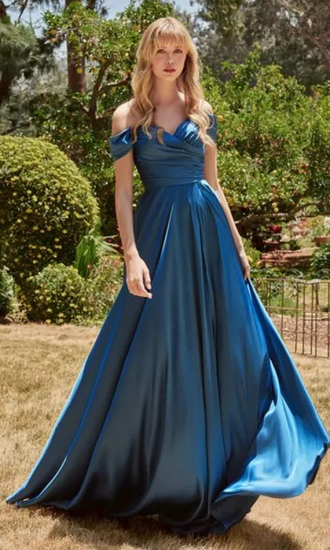 Classic Off-Shoulder Long A-Line Prom Dress 7493 sold by PromGirl