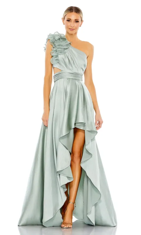One-Shoulder Wedding Guest Dress: Mac Duggal 49523 sold by PromGirl