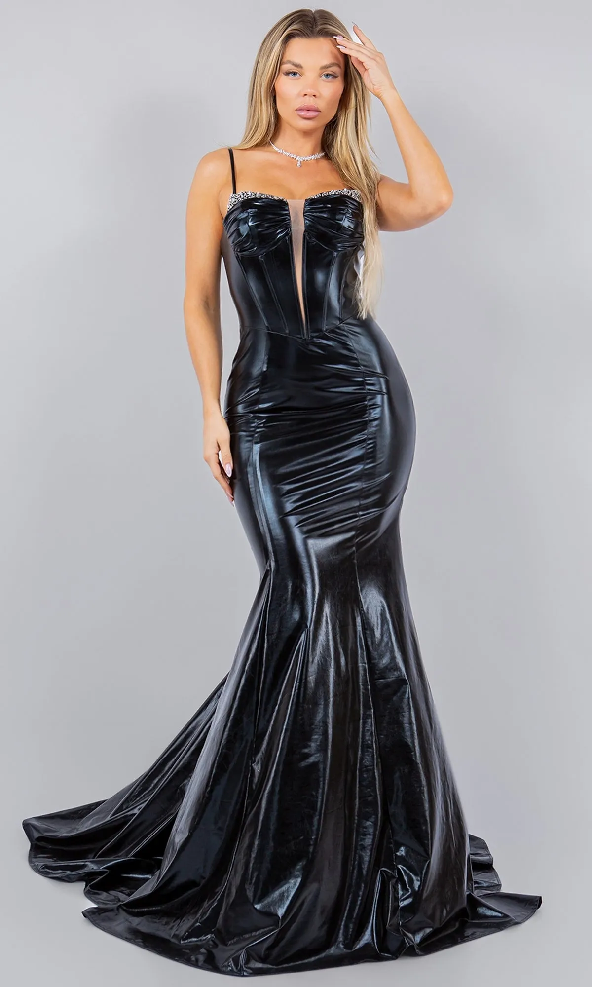 Metallic Mermaid Prom Dress: Cinderella Couture 8092J sold by PromGirl product image thumbnail 3