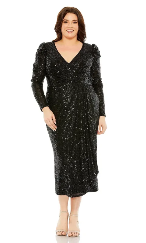 Long Sleeve Plus-Size Semi-Formal Dress 77029 sold by PromGirl