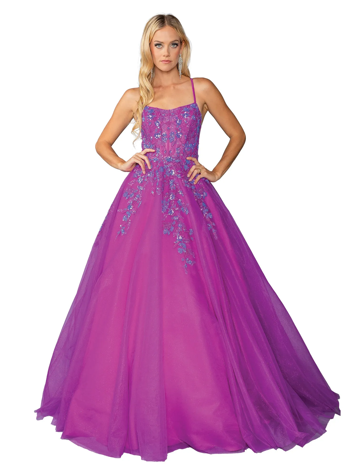Long Magenta Prom Ball Gown: Dancing Queen 4460 sold by PromGirl