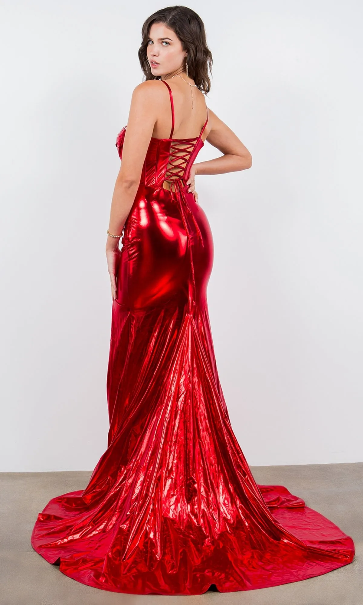 Metallic Mermaid Prom Dress: Cinderella Couture 8092J sold by PromGirl product image thumbnail 2