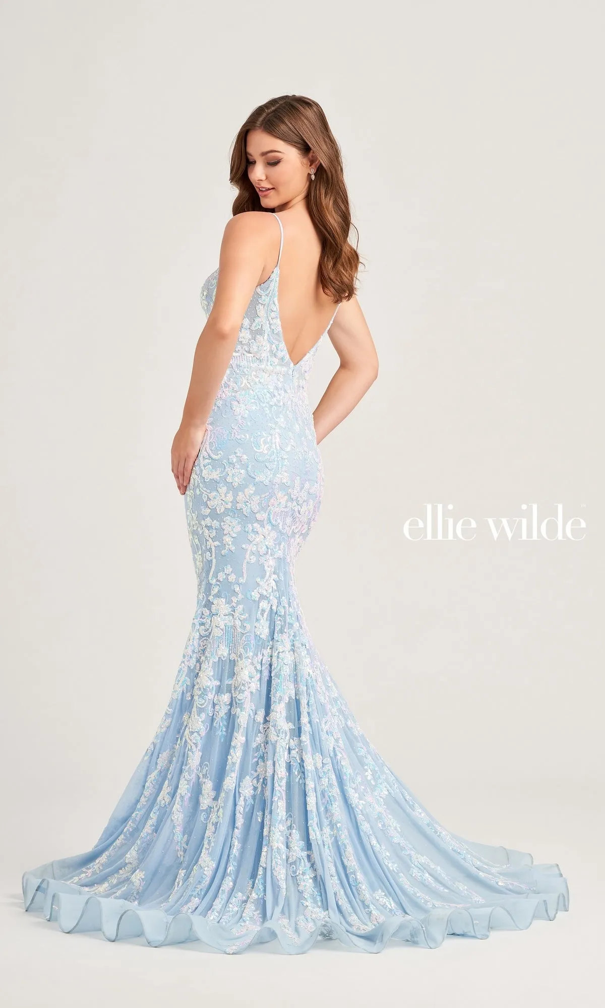 Ellie Wilde Long Mermaid Designer Dress EW35048 sold by PromGirl product image thumbnail 2