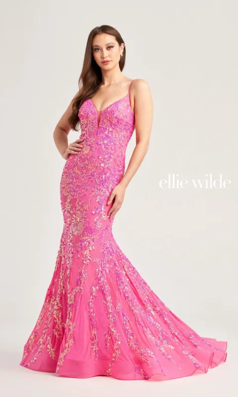 Ellie Wilde Long Mermaid Designer Dress EW35048 sold by PromGirl