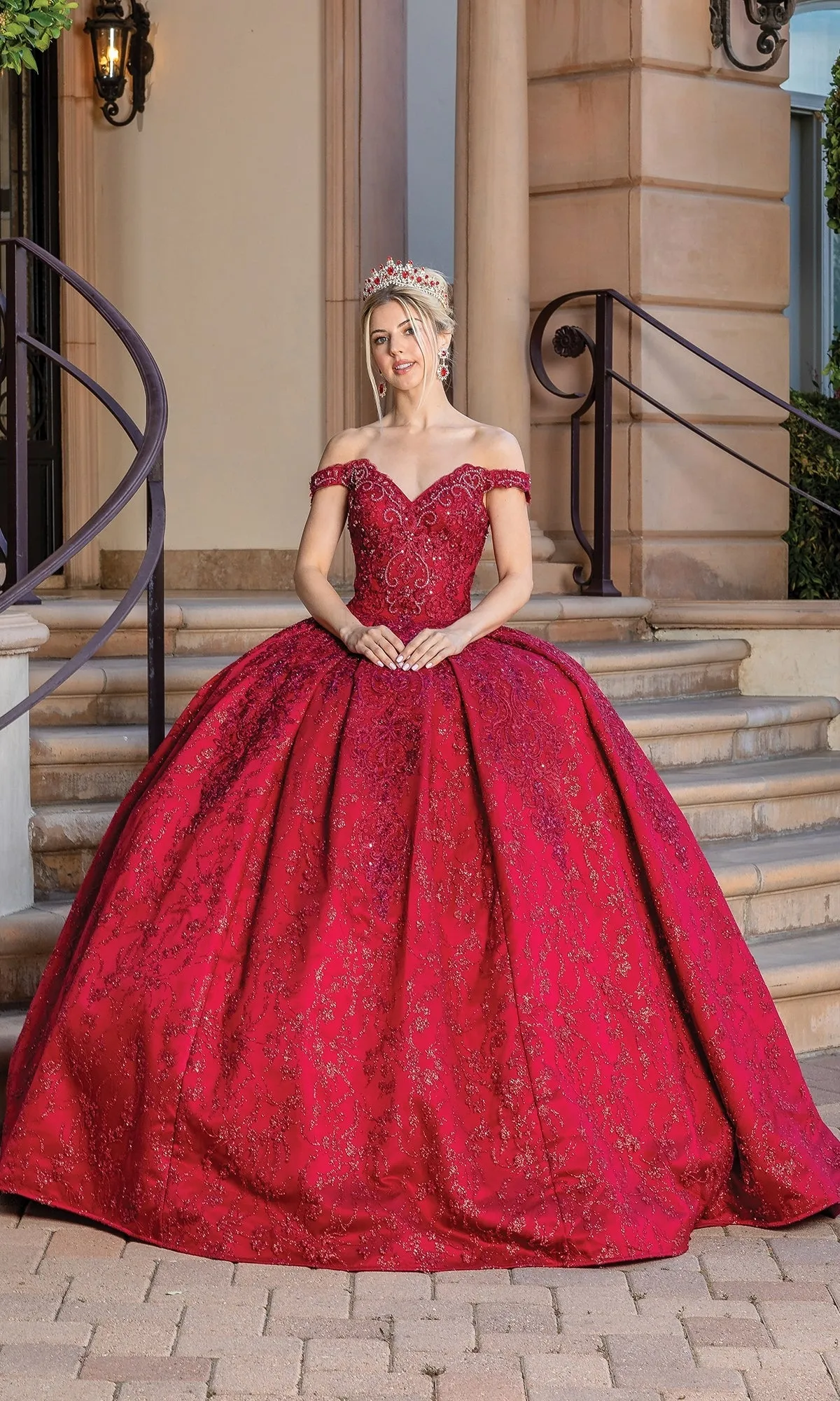 Burgundy Red Quinceanera Dress 1722 sold by PromGirl product image thumbnail 5