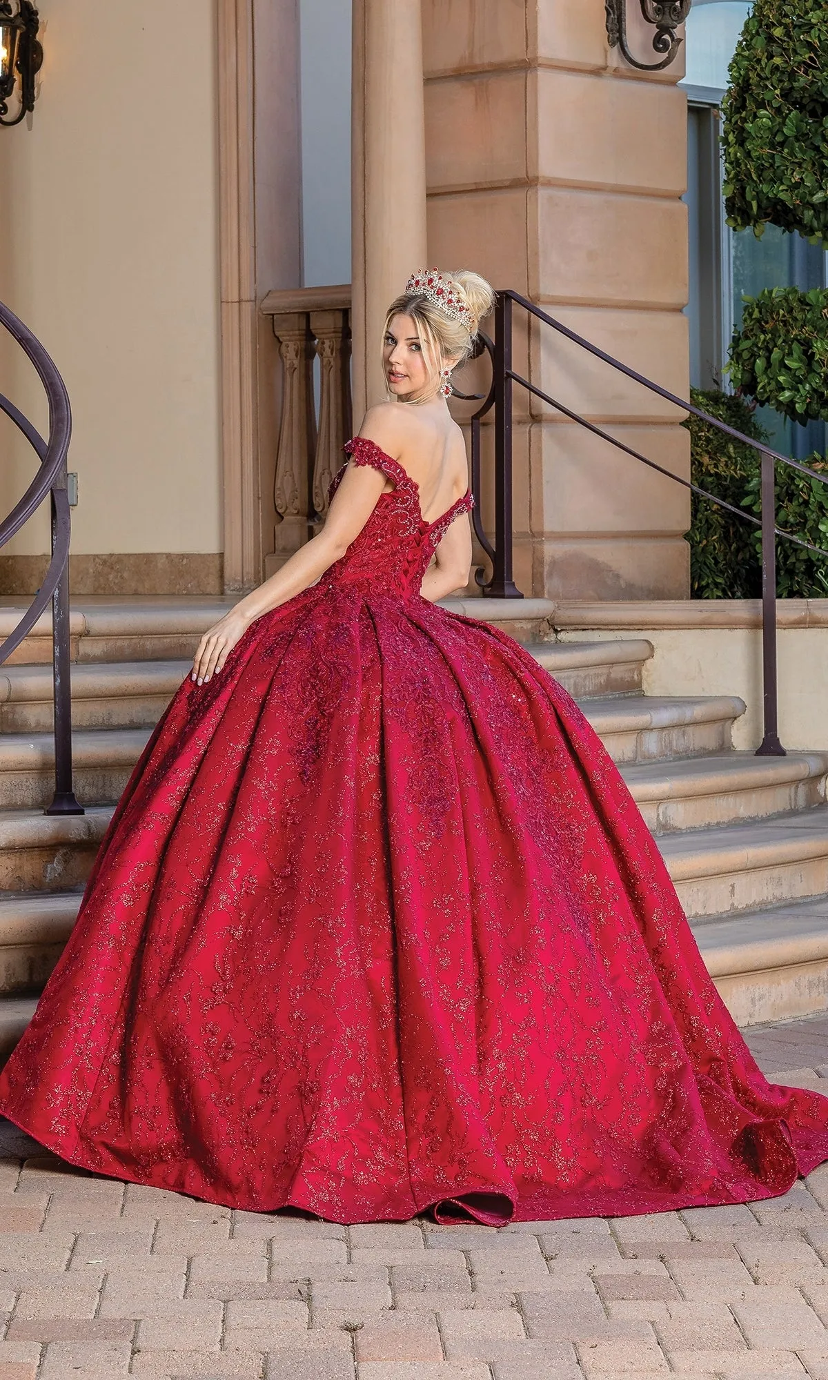 Burgundy Red Quinceanera Dress 1722 sold by PromGirl product image thumbnail 4