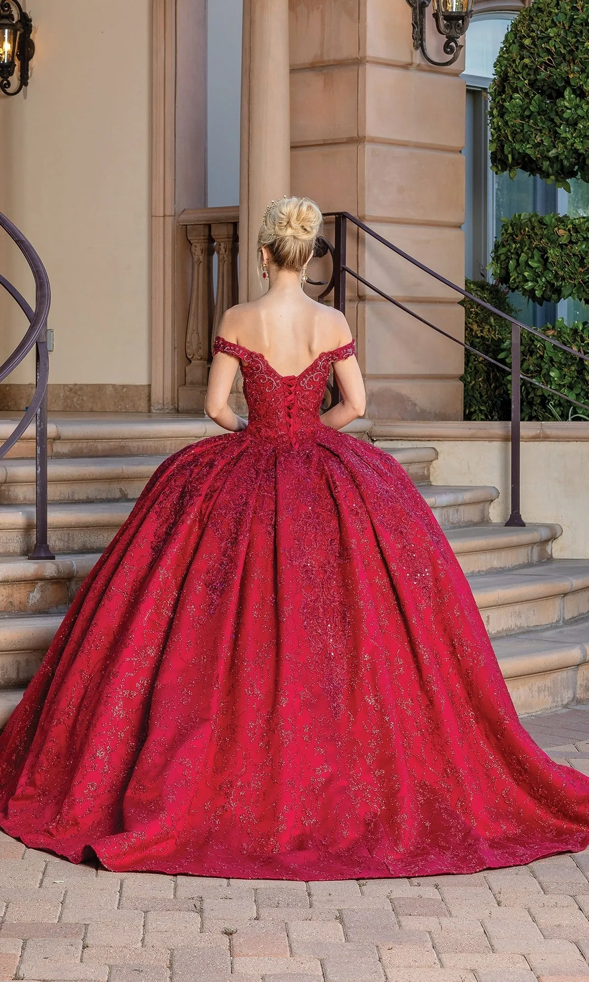 Burgundy Red Quinceanera Dress 1722 sold by PromGirl product image thumbnail 3