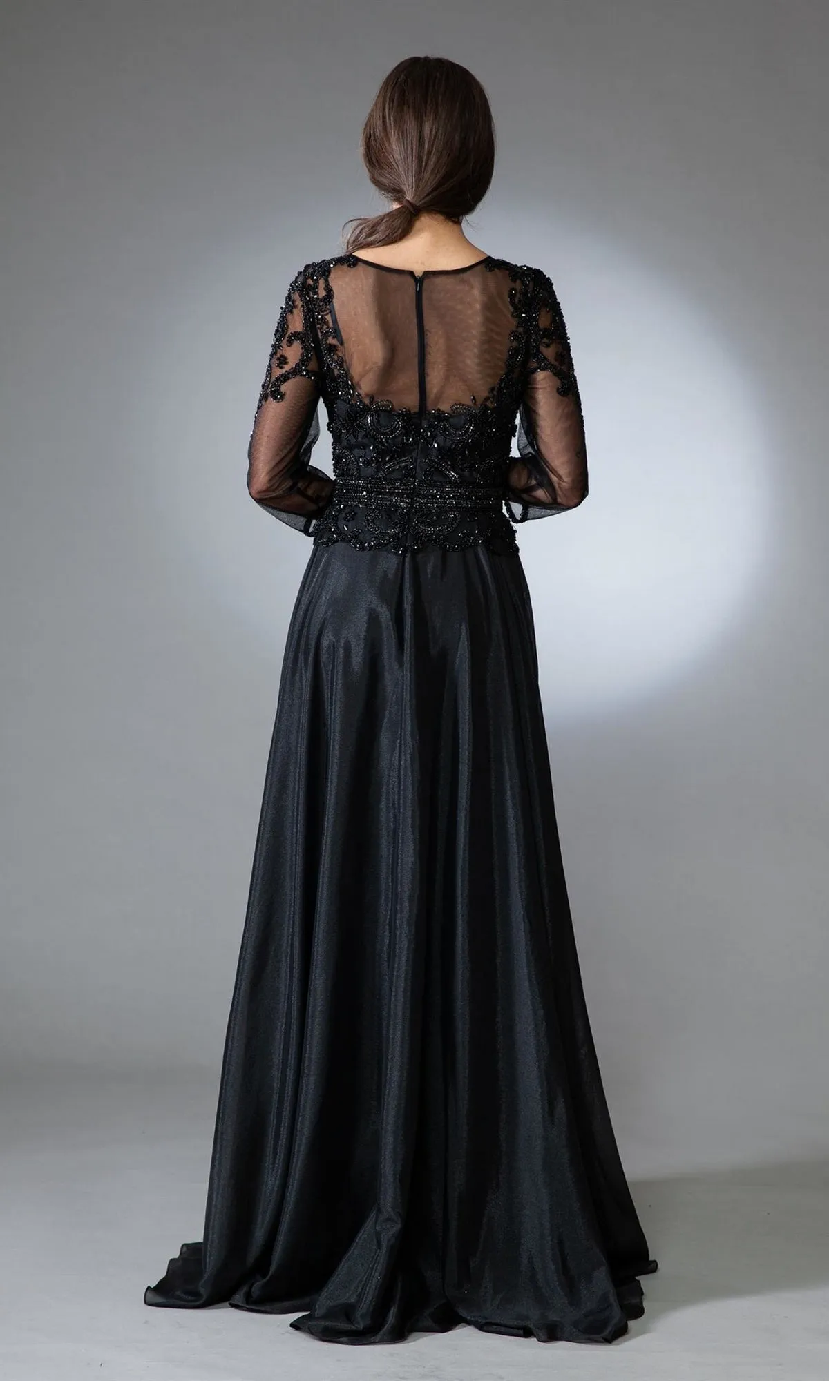 Sheer-Sleeve Long Modest Formal Dress 7041 sold by PromGirl product image thumbnail 2