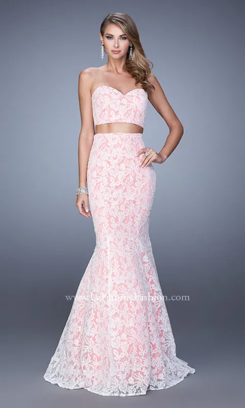 Two-Piece Long Lace Prom Dress by La Femme sold by PromGirl