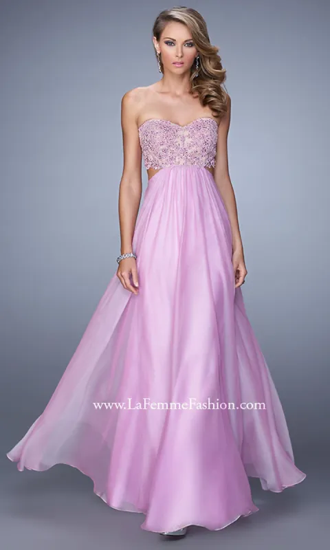 La Femme Prom Dress with Cut Out Waist 20898 made by PromGirl
