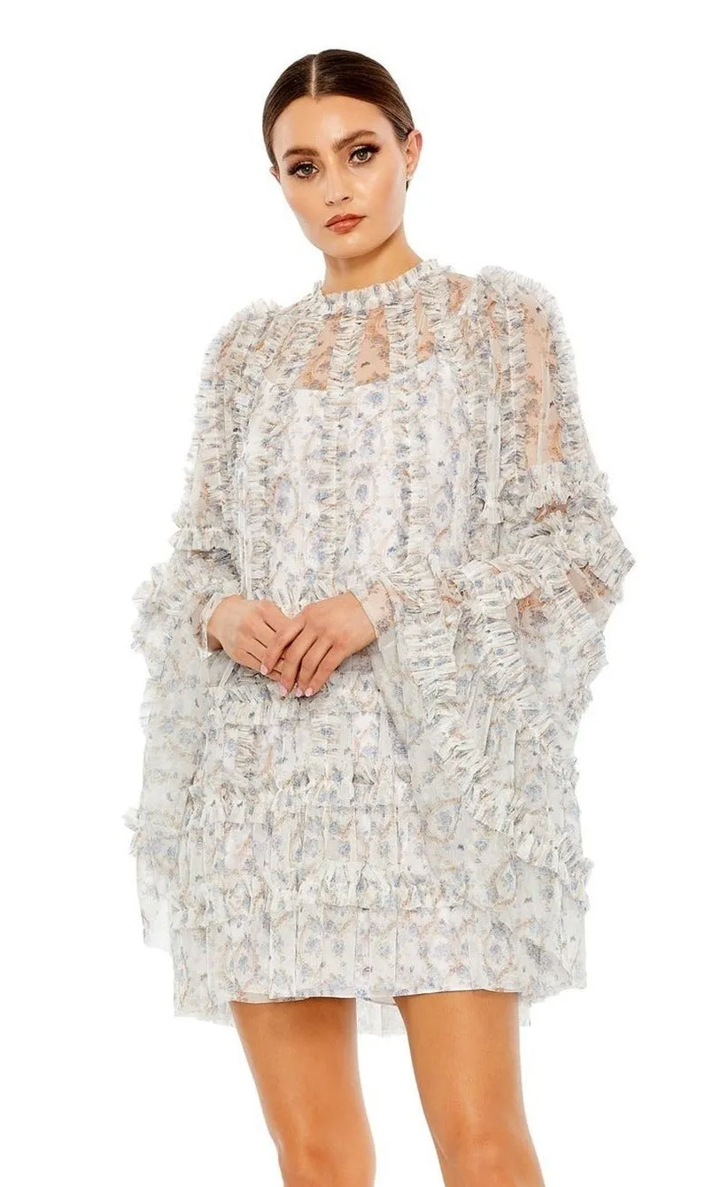 Long Sleeve Short Party Dress: Mac Duggal 8007 sold by PromGirl product image thumbnail 5