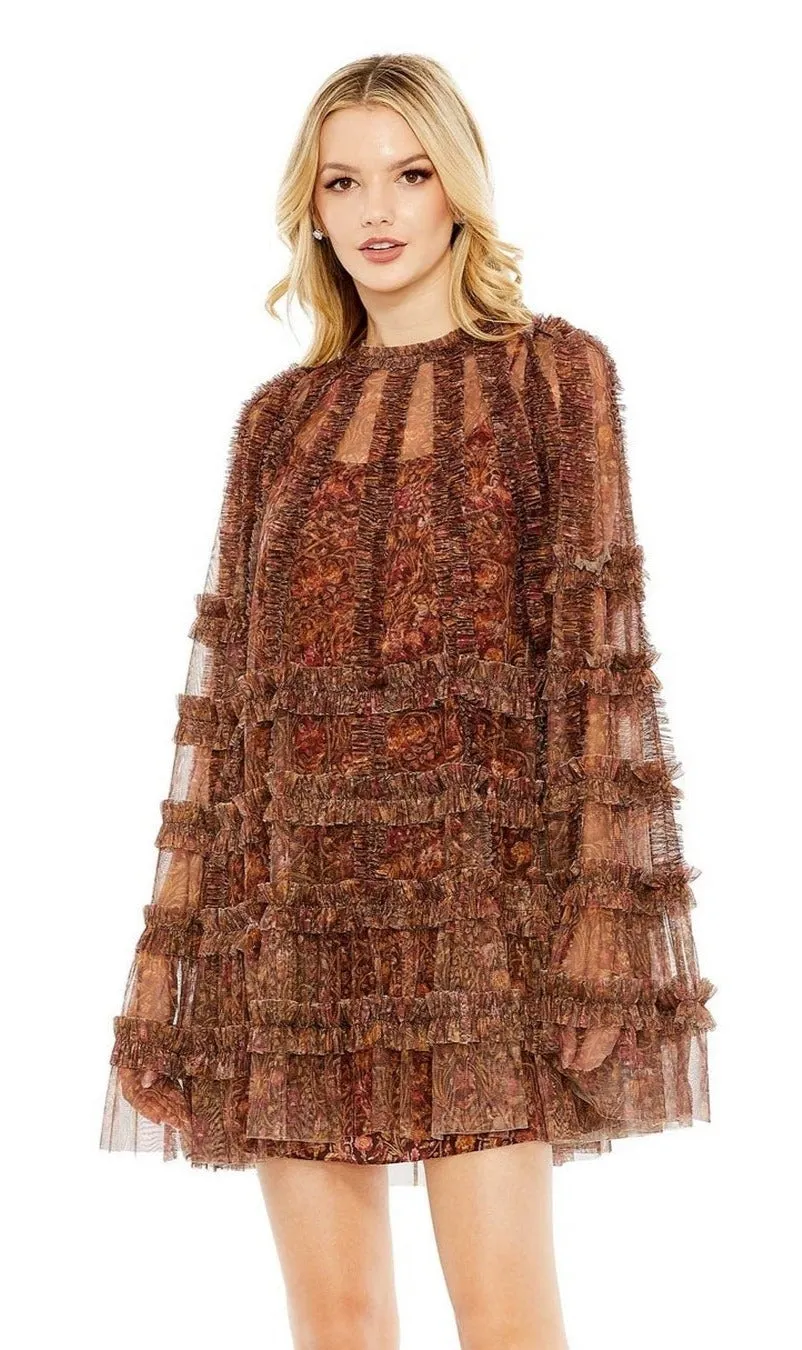 Long Sleeve Short Party Dress: Mac Duggal 8007 sold by PromGirl product image thumbnail 3