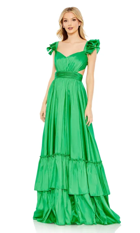 Ruffled Long A-Line Lime Green Formal Dress 68062 sold by PromGirl