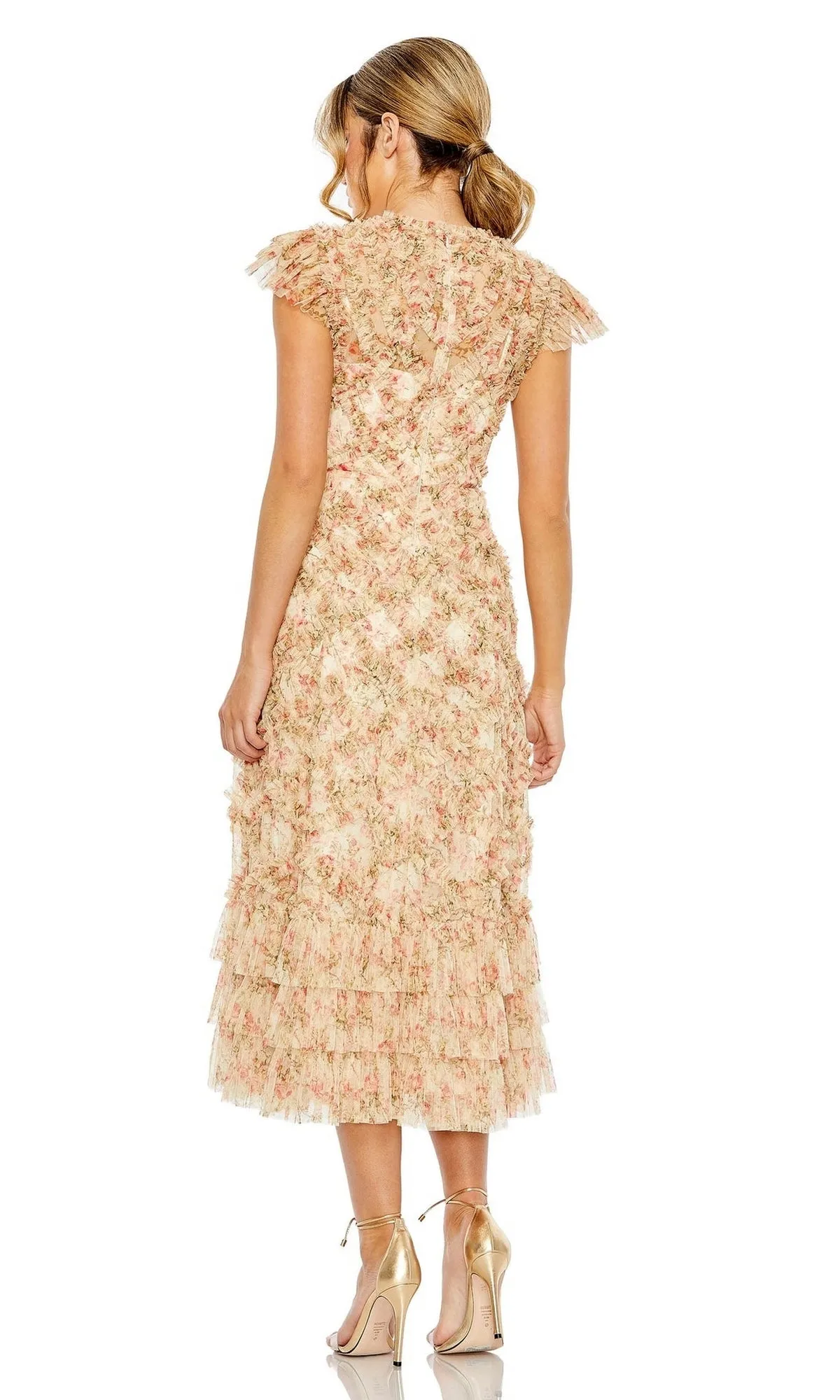 Cap-Sleeve Wedding Guest Dress: Mac Duggal 8060 sold by PromGirl product image thumbnail 2