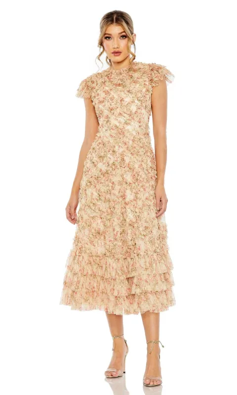 Cap-Sleeve Wedding Guest Dress: Mac Duggal 8060 made by Mac Duggal