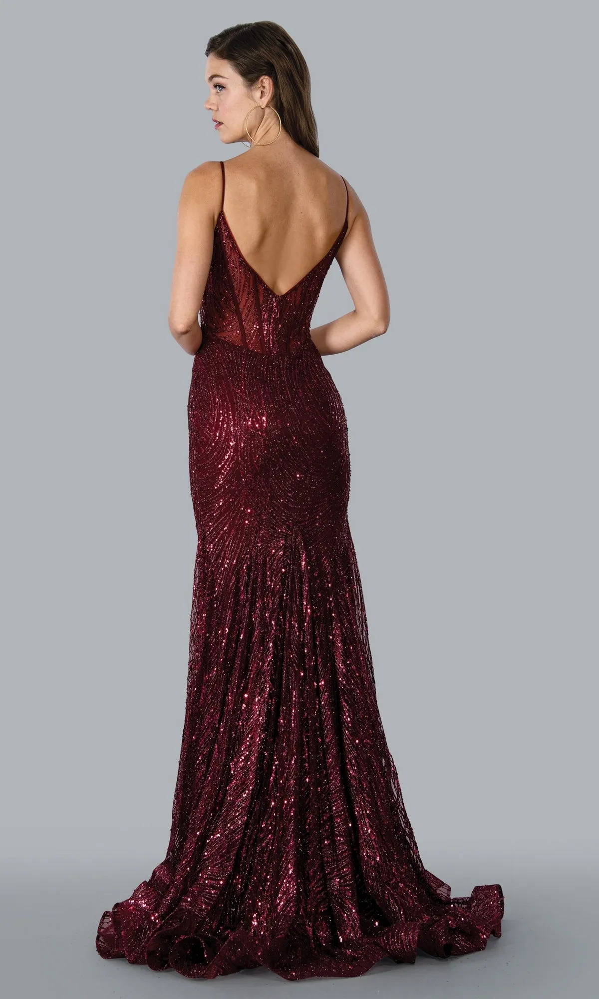 Sheer-Corset Long Sequin Formal Prom Dress 23177 sold by PromGirl product image thumbnail 2