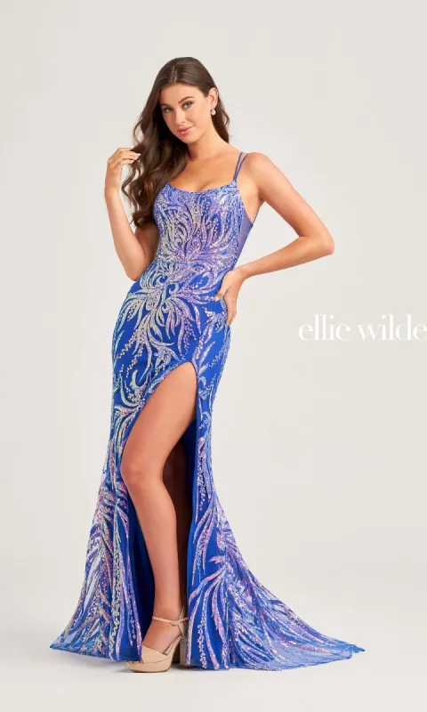 Sequin Ellie Wilde Long Designer Dress EW35046 made by ellie wilde